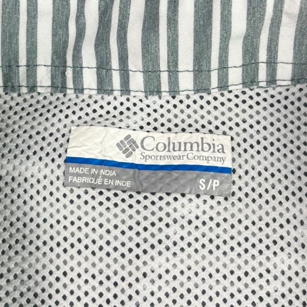 Columbia Omni-Shade Men's Short Sleeve Button Down Shirt Striped Grey Small P - Picture 3 of 9